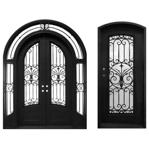 Left Hand Open Iron Double Door For Entry Front Exterior Door Id03 36x36x96 Left Hand In Swing Amazon Com