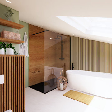 Rénovation, agencement et décoration d'intérieur d'une suite au style tropicale.