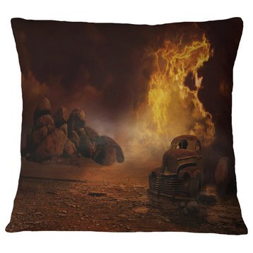 Everything To End Abstract Throw Pillow, 18"x18"