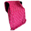 Plutus Fuchsia Purple Diamond Faux Fur Luxury Throw Blanket, Throw 36"W x 60"L