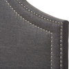 Avignon Modern, Contemporary Dark Gray Fabric Upholstered Queen Size Headboard