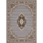 Unique Loom - Unique Loom Gray Washington Reza 7'x10' Area Rug - The gorgeous colors and classic medallion motifs of the Reza Collection will make a rug from this collection the centerpiece of any home. The vintage look of this rug recalls ancient Persian designs and the distinction of those storied styles. Give your home a distinguished look with this Reza Collection rug.