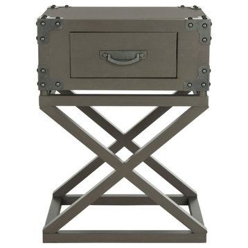 Mullins Accent Table With Storage Drawer Gray