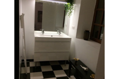 Salle de bain Damier Noir & Blanc