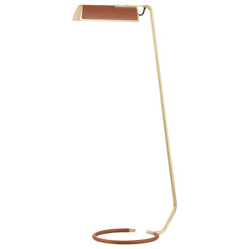 Hudson Valley Lighting L1297-AGB Holtsville 1 Light Floor Lamp in Aged Brass