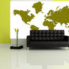 Studio Map Mural, Black and Yellow Circles, Peel and Stick, 8 Panels, 142"x69"