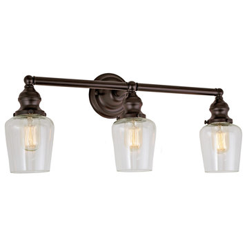 Union Square 3 Light Liberty Bathroom Wall Sconce, Oil Rubbed Bronze