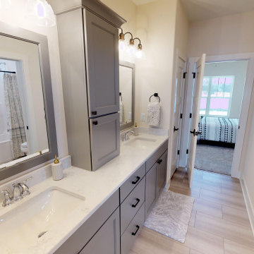 Large Dual Vanity Shared Bathroom