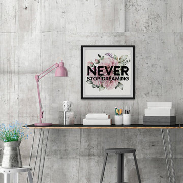 "Never Stop Dreaming III" Framed Painting Print