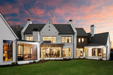 Example of a transitional exterior home design in Charlotte
