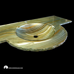Coyote Glass Design - Woodgrain Integral Countertop - Vanity Tops And Side Splashes