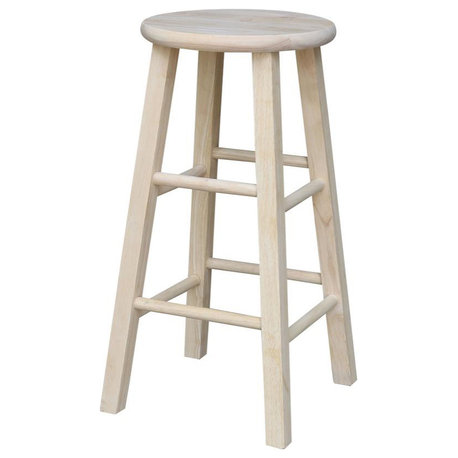 Round Top Stool - 24 Seat Height, Unfinished