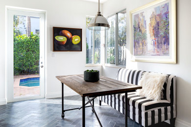 Example of a transitional dining room design in Miami