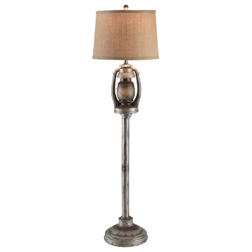Antique-Style Oil Lantern Floor Lamp
