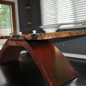 Live Edge Maple Slab on Copper Base