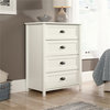 Bowery Hill 4 Drawers Traditional Wood Chest with Metal in Soft White