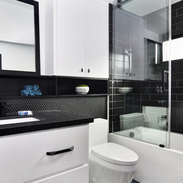 Black and White Sleek, Modern Bathroom