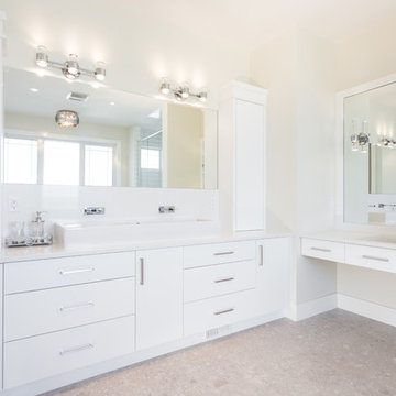 Master bathroom vanity and makeup desk