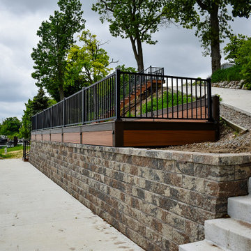 Trex Deck and Retaining Wall Designed to Embrace the River View