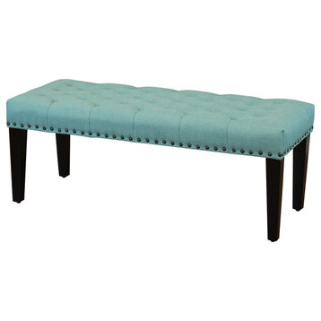 Sopri Upholstered Bench, Sea Green