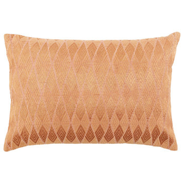 Jaipur Living Milton Rose and Terracotta Geometric Poly Fill Lumbar Pillow 16x24