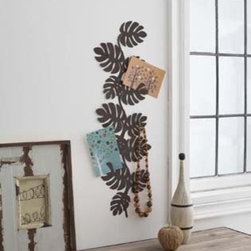 Brown Metal Leaf Wall Hanger for Accessories, Modern Home Decor - Home Decor