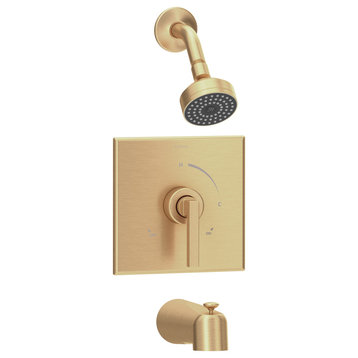 Duro Tub and Shower Faucet Trim Kit, Single Handle and Spray, Brushed Bronze