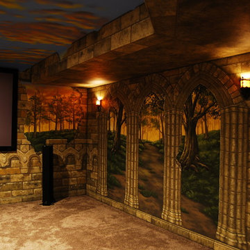 Game of Thrones Home Theater Mural by Tom Taylor of Wow Effects in Virginia.