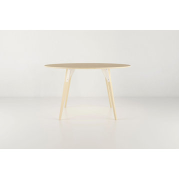 Clarke Oval Table - White, Large, Maple