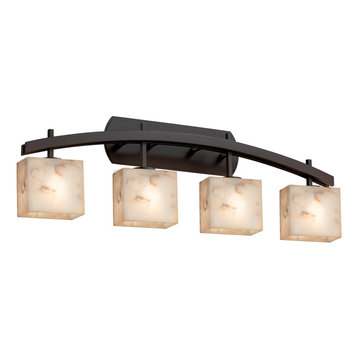 Justice Designs Alabaster Rocks Archway 4-Light Bath Bar, Dark Bronze