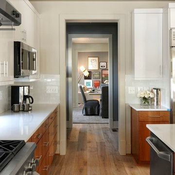 view from kitchen, through butler's pantry into dining.