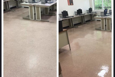 Before & After Floor Stripping and Waxing in Hamden, CT