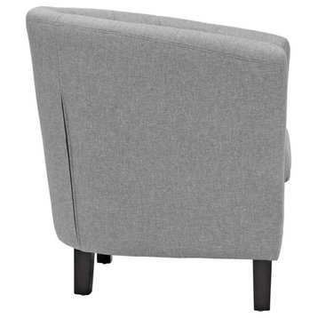 Zoey Light Grey Upholstered Fabric Armchair