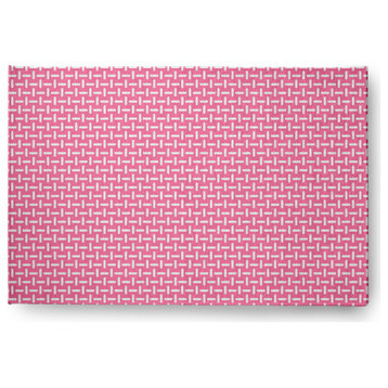 Woven Stitch Soft Chenille Area Rug, Pink, 2'x3'