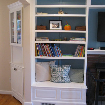 Custom Entertainment Center with seating and storage
