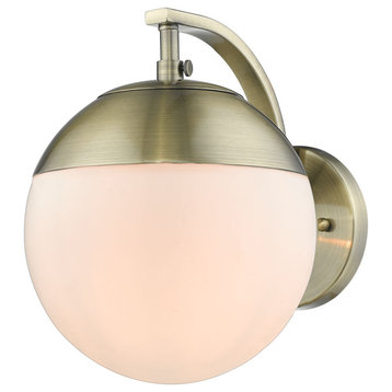 Golden Lighting 3218-1W-AB Dixon 1 Light 7-3/4"W Bathroom Sconce - Aged Brass