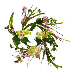 Shea's Wildflower - 4" Hydrangea And Wildflower Ring, Pink - Wreaths And Garlands