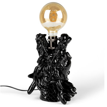 Black Sculptural Table Lamp | Bold Monkey Dragonized