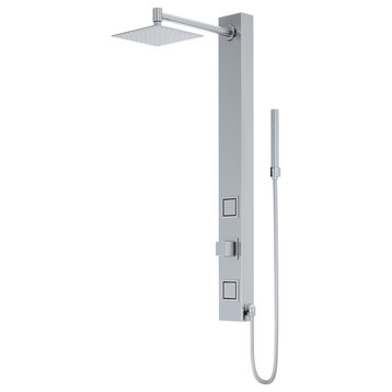 VIGO Orchid 2-Jet Shower Panel with Rainfall Shower Head, Stainless Steel