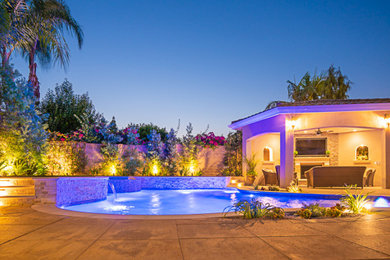 Freeform Pool and Outdoor Living Space