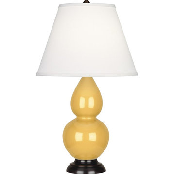 Robert Abbey Small Double Gourd Accent Lamp, Sunset Yellow/Bronze/Pearl - SU11X