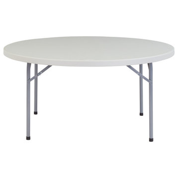 NPS 60" Heavy Duty Round Folding Table, Speckled Grey