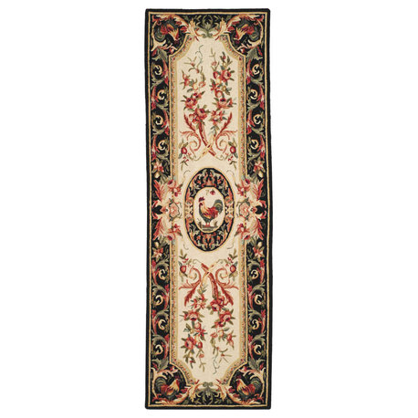 Safavieh Chelsea Collection HK48 Rug, Ivory/Black, 3'x10'