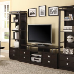 Transitional Cappuccino Wall Unit - $940.70 - Entertainment Centers And Tv Stands