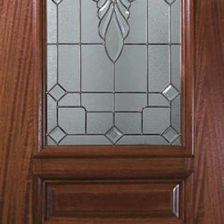 Pre-hung Single Door 96 Wood Mahogany Versailles Arch Top Arch Lite - Front Doors