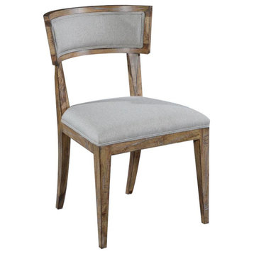 Side Chair Soho Solid Wood Transitional Beachwood Linen Performance