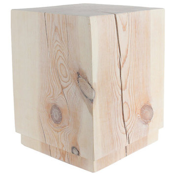 Cubo Side Table, White Wash