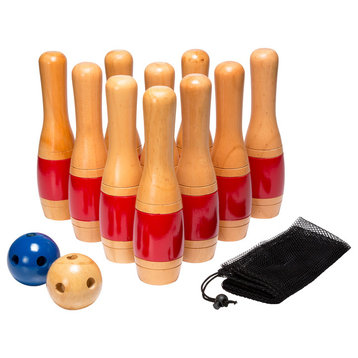 Hey! Play! 11" Wooden Lawn Bowling Set