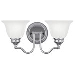 Livex Lighting - Livex Lighting 1352-05 Essex - Two Light Bath Bar - Shade Included.Essex Two Light Bath Chrome White Alabast *UL Approved: YES Energy Star Qualified: n/a ADA Certified: n/a  *Number of Lights: Lamp: 2-*Wattage:100w Medium Base bulb(s) *Bulb Included:No *Bulb Type:Medium Base *Finish Type:Chrome