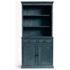 Traditional Dining Hutch With Buffet, Smokey Blue